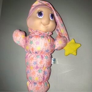Vintage 1988 Playskool Gloworm Pink Stars Pjs Plush No Light
